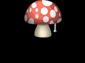 Red White Spotted Mushroom Illustration PNG with transparent background