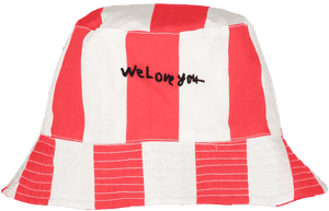 Deck Chair Stripe Bucket Hat, Ecru / Tomato Red - Striped Red Bucket Hat, HD Png Download PNG image with transparent background