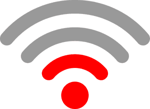 Red Wi Fi Signal Icon PNG with transparent background