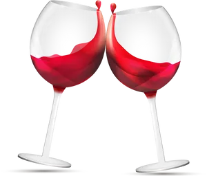 Red Wine Glass Cheers PNG Image