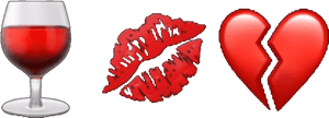 #red #wine #broken #brokenheart #kiss #emoji #aesthetic - Glass Of Red Wine Aesthetic, HD Png Download PNG with transparent background