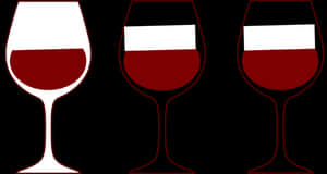 Red Wine Glasses Silhouette PNG image with transparent background
