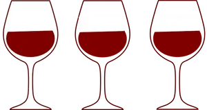 Red Wine Glasses Silhouette PNG Image