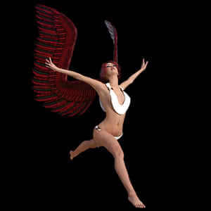 Red Winged Angel Ascension PNG image with transparent background