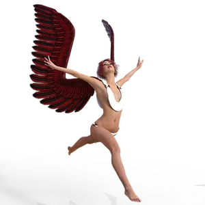 Red Winged Angel Ascension PNG Image