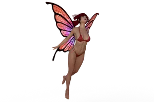 Red Winged Fairy Fantasy PNG Image