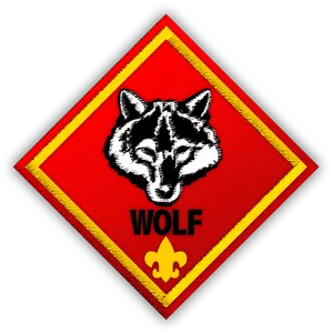 Red Wolf Logo Diamond Shape PNG Image