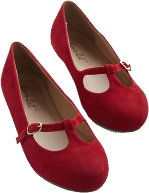 Red Womens Flatswith Strap PNG Image