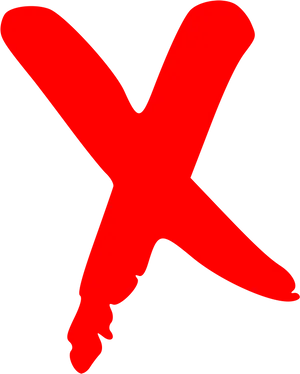 Red X Mark Graphic PNG Image