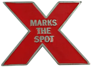 Red X Marks The Spot Pin PNG Image
