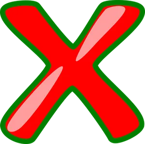 Red X Symbol Graphic PNG Image