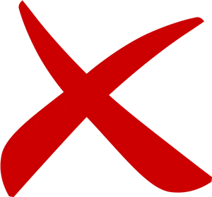 Red X Symbolon Gray Background PNG Image