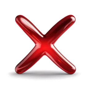 Red X With Gloss Effect Png Hfj94 PNG Image