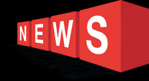 Red3 D News Blocks PNG with transparent background