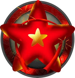 Red3 D Pentagram Design PNG Image