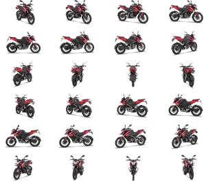 Redand Black Bajaj Pulsar Motorcycles Pattern PNG Image