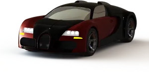 Redand Black Bugatti Veyron Model PNG Image