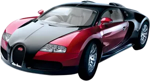 Redand Black Bugatti Veyron Side View PNG Image