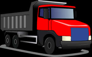 Redand Black Dump Truck Vector PNG image with transparent background