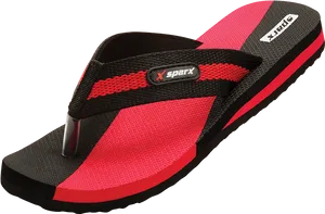 Redand Black Flip Flop Sandal PNG Image