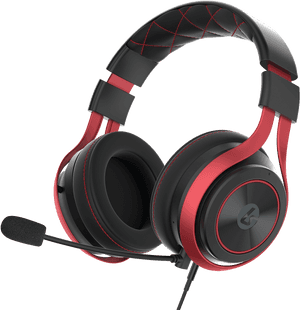 Redand Black Gaming Headset PNG