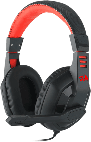 Redand Black Gaming Headset PNG