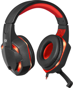 Redand Black Gaming Headset PNG