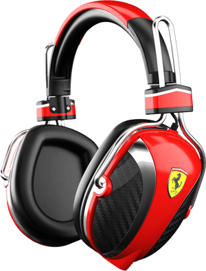 Redand Black Headphones PNG