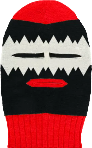 Redand Black Knitted Balaclava PNG Image