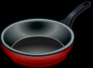 Redand Black Nonstick Frying Pan PNG image with transparent background