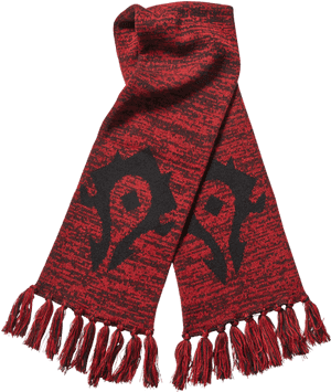 Redand Black Patterned Scarf PNG