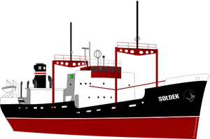 Redand Black Ship Illustration PNG Image