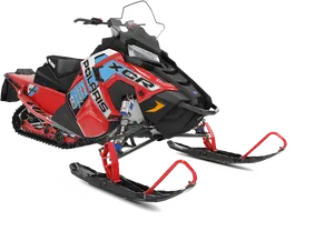 Redand Black Snowmobile Design PNG Image