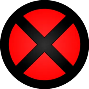 Redand Black X Symbol PNG Image