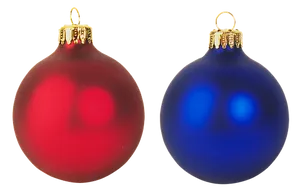 Redand Blue Christmas Ornaments PNG Image