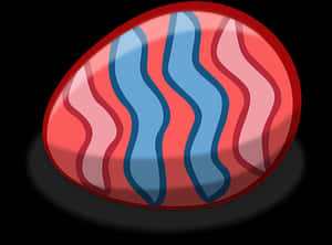 Redand Blue Wavy Easter Egg PNG image with transparent background