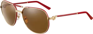 Redand Gold Aviator Sunglasses PNG Image