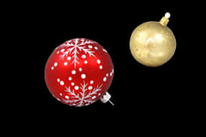 Redand Gold Christmas Baubles PNG image with transparent background