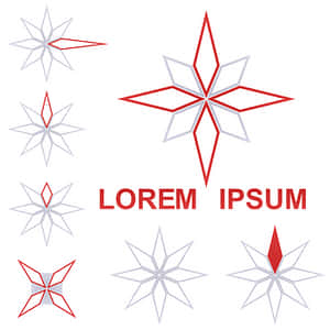 Redand Gray Star Designs PNG with transparent background