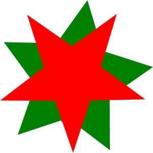 Grass,leaf,symmetry - Red And Green Star Clipart, HD Png Download PNG image with transparent background