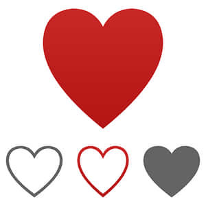 Redand Grey Heart Icons PNG with transparent background