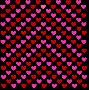 Redand Pink Hearts Pattern PNG image with transparent background