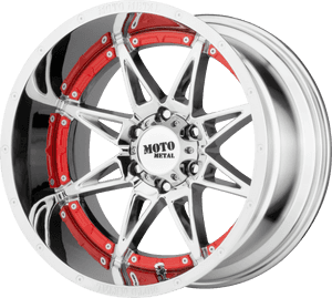 Redand Silver Moto Metal Wheel PNG with transparent background