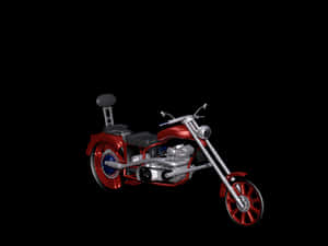 Redand Silver Motorcycle3 D Model PNG with transparent background