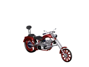 Redand Silver Motorcycle3 D Model PNG Image