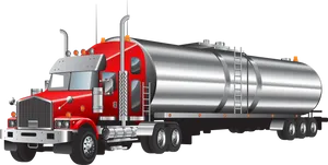 Redand Silver Tanker Truck PNG Image