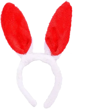 Redand White Bunny Ears Headband.png PNG Image