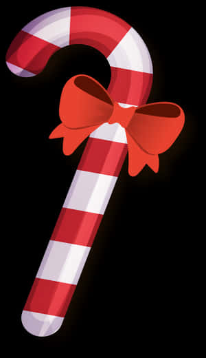 Redand White Candy Canewith Bow PNG image with transparent background