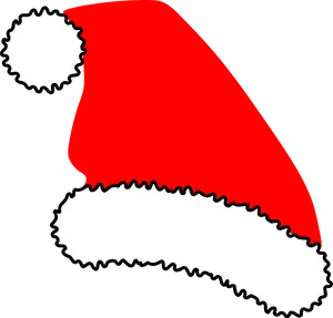 Redand White Christmas Santa Hat PNG Image