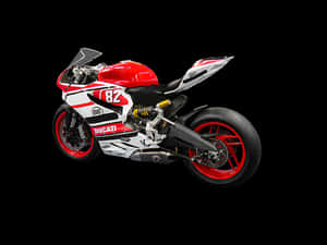 Redand White Ducati Racing Motorcycle PNG image with transparent background